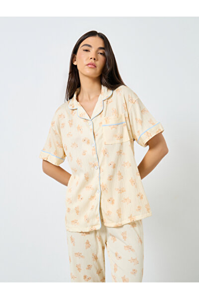Take Two By Styli Pack of 3 - Bear Print Shirt, Shorts and Pyjama