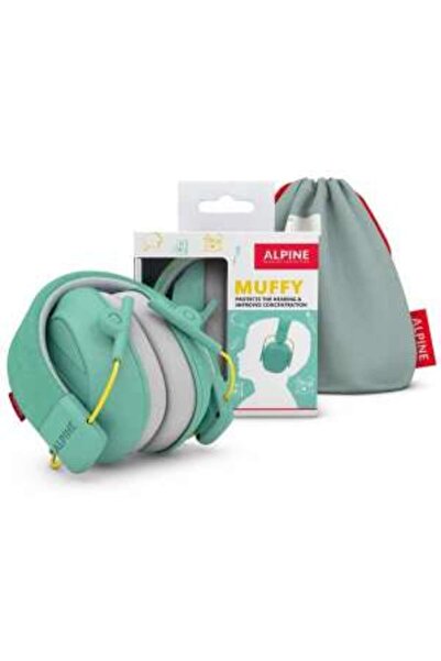 Alpine Folding earmuffs for children aged 5-16, provide hearing protection, SNR 25, mint green, Muff