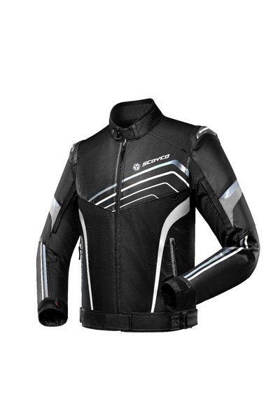 Scoyco Jk153 Black Leather 4 Season Motorcycle Jacket