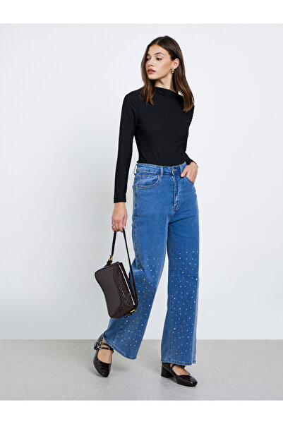 Styli Black Textured One-Shoulder Bodysuit