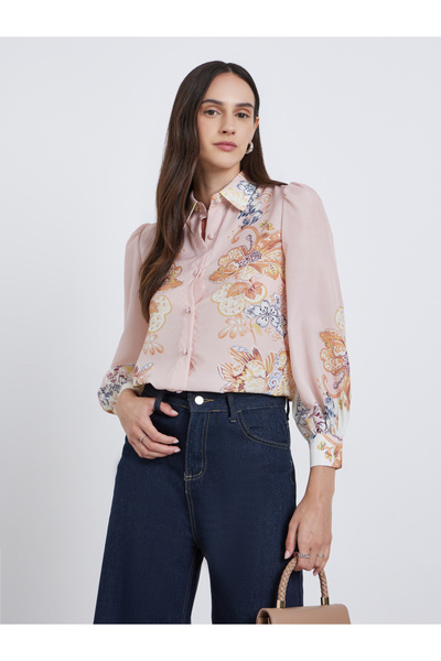 Styli قميص بأزرار مطبوع عليه زهور