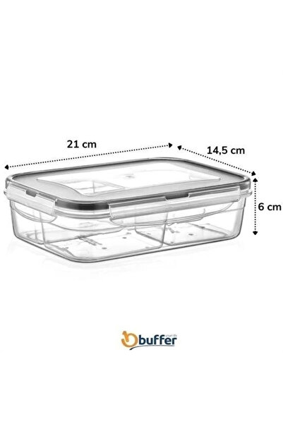 FrereConception 1 Liter Food Storage Container with 4 Compartments, Leak-Proof Seal and Lockable Lid -LC520