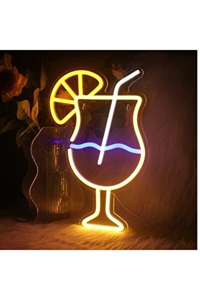 KESNUP Πινακίδα LED για κοκτέιλ, διακόσμηση μπαρ, πάρτι, κίτρινο