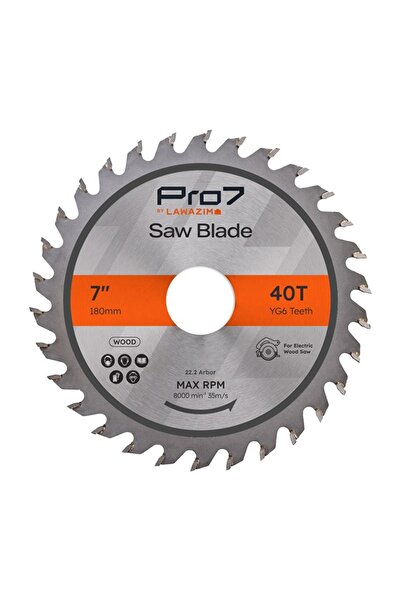 Lawazim Pro7 Wood Saw Blade - 7 Inch 40T Carbide Tipped Circular Blade for Hardwood Plywood
