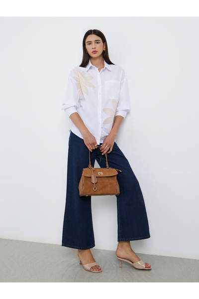 Take Two By Styli Women White Floral Print Shirt