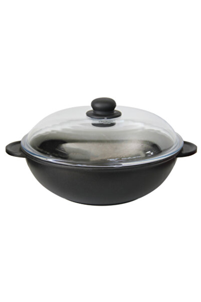 ANTIK ARS WOK pan with 2 handles and glass lid ANTIK ARS, aluminum, non-stick...