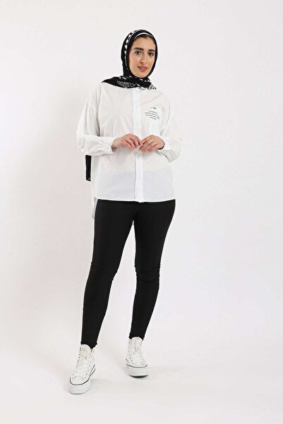 CARINA Solid Button-Front Long-Sleeve Shirt