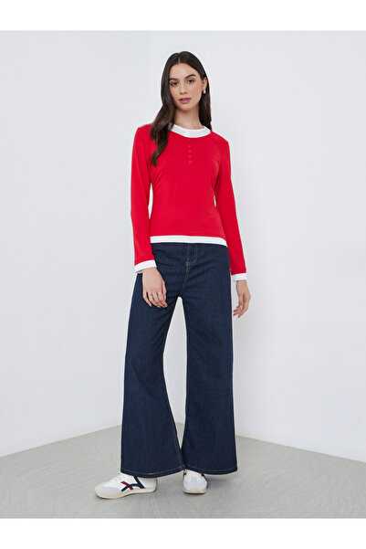 Take Two By Styli Fake Two-Piece Contrast Trim Knit Top