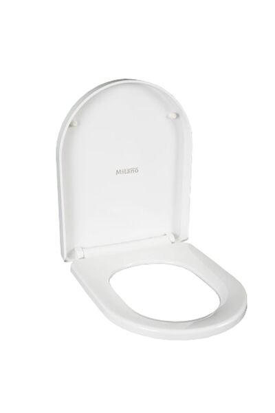 Danube Home Milano Delux Slow Down Toilet Seat Cover - 37x45cm | Durable Acrylic White