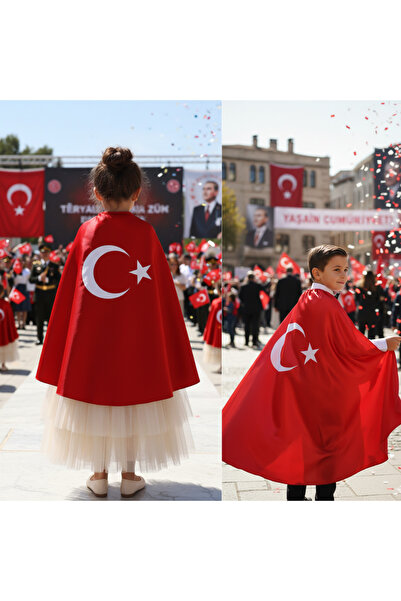 Elsa Kostüm Bayrak Pelerin