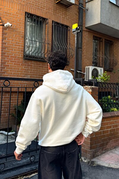 Flaw Wear Premium Fabric 450 Gsm Ecru Basic Oversize Hoodie