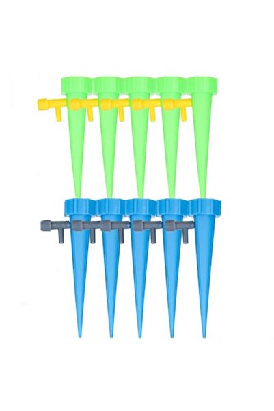 OEM Dripper set with valve for plant irrigation, blue and green - 10 pieces