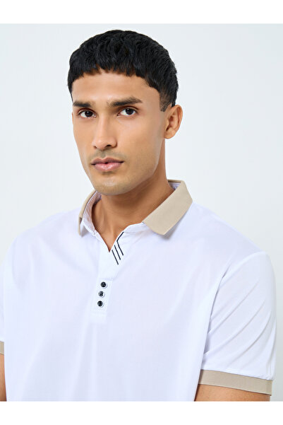 Styli Men Solid Regular Fit Polo T-Shirt