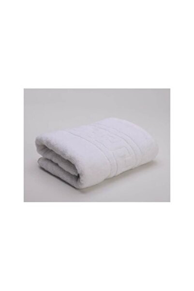 OEM ET Collection Face Towel with Greek Border 50 x 90 White 100% Cotton