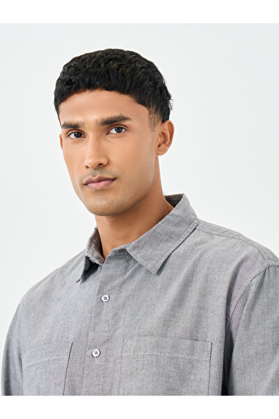 Styli Grey Relaxed Fit Shirt with Double Pocket