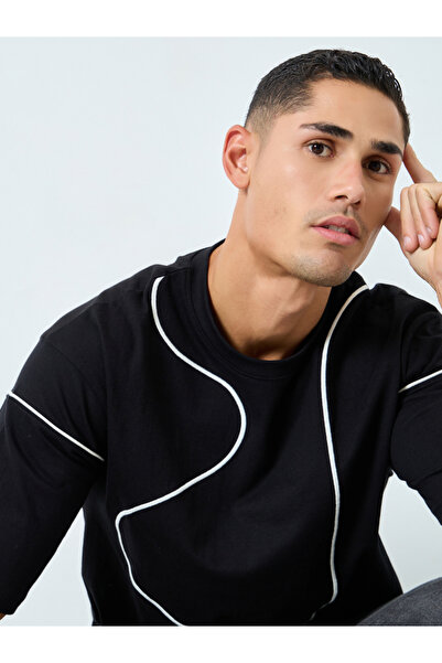 Styli تي شيرت جيرسي ثقيل مطرز بخيط أمامي