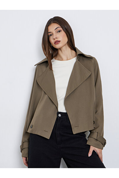 Styli Women Brown Boxy Fit Trench Jacket