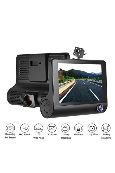 SEAMETAL Dual Dashboard Camera DVR 1920x1080 Full HD, G-sensor, Night Vision, 170° Viewing Angle, 3 Lenses