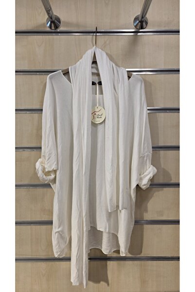 Park Moda Bluză italiană cu eșarfă, textură moale