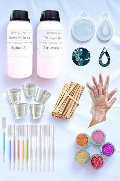cnk craft shop 1500 GR Şeffaf Epoksi Reçine + Epoksi Başlangıç Seti | Hobi & Kendi İşini Kurma Seti | Hediyeli