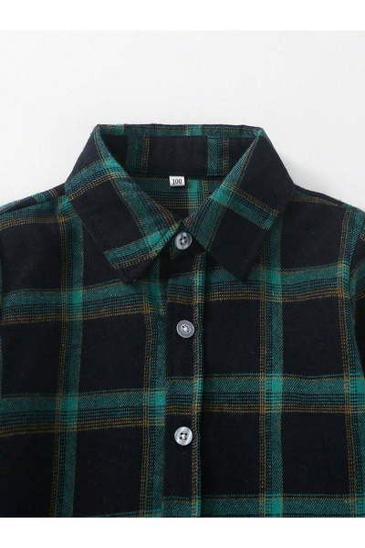 Take Two By Styli Boys Multi Checked Button Front Shirt