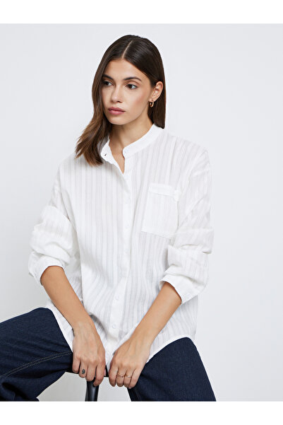 Take Two By Styli Women White Textured Oversized Shirts