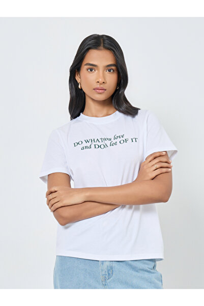 Take Two By Styli White Regular Fit Slogan T-Shirt