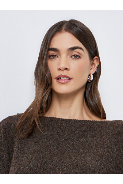 Styli Brown Oversized Knit Cape Sweater