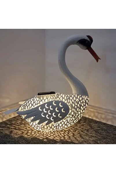 Flippy Swan Solar LED Garden Decoration, 39.5x35.5x14 cm, Iron, White