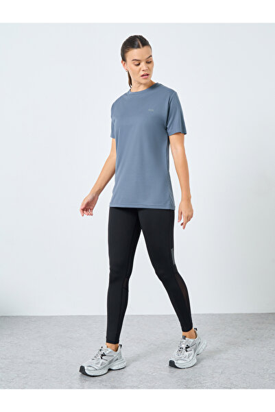 Styli Reflective Text Basic Short Sleeves Top