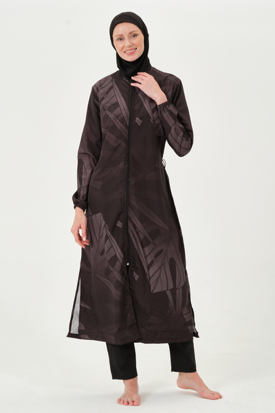 buybox Seamodest Top Patterned Long Hijab Swimsuit - Smtd255005