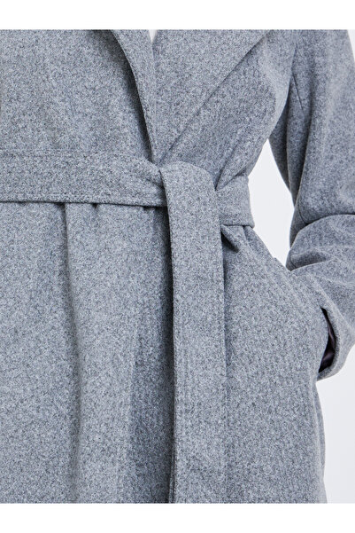 Styli Women Grey Regular Fit Midi Coat