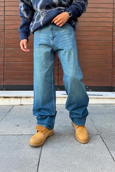 Flaw Wear Πλενόμενο ριγέ φαρδύ τζιν