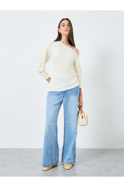 Take Two By Styli Texture Irregular hem Knitted Top