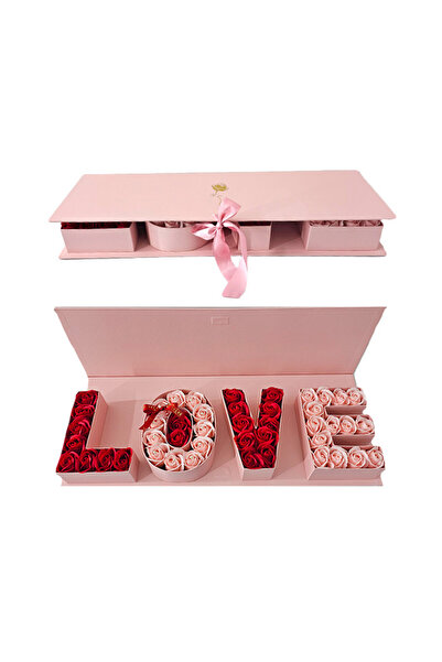 velve Cutie florala Luxury Breeze cu trandafiri din sapun, legare cu panglica...