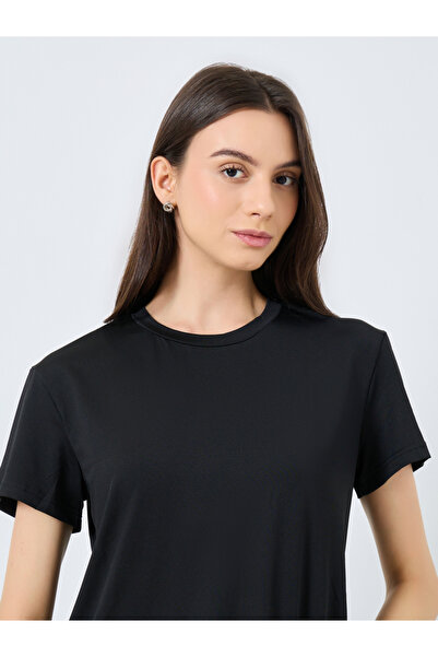 Take Two By Styli Black Solid T-Shirt and Leggings Co-Ords