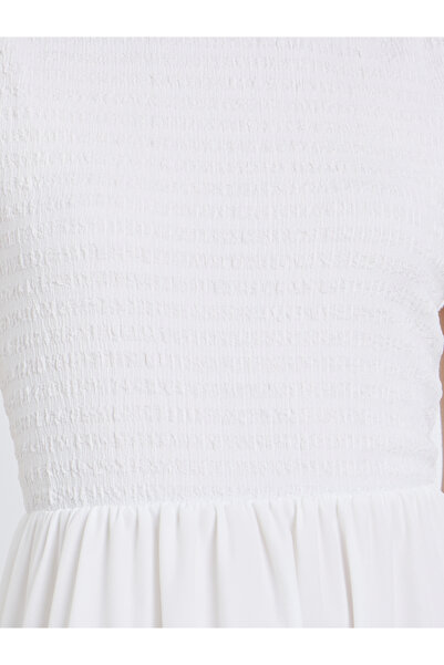 Take Two By Styli Solid Pleated Detail Sleeveless Maxi Dress