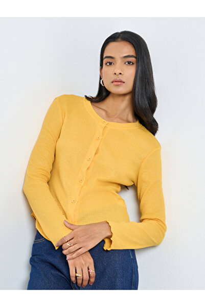 Take Two By Styli Yellow Long Sleeve Knit Top