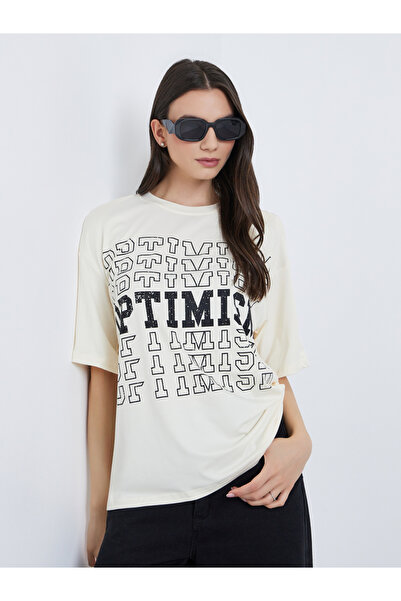 Take Two By Styli Slogan Print Oversized T-Shirt