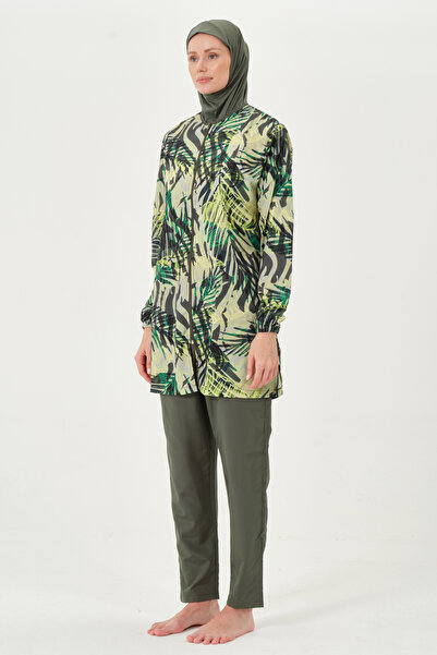 buybox Seamodest Top Patterned Hijab Swimsuit - Smtd252010