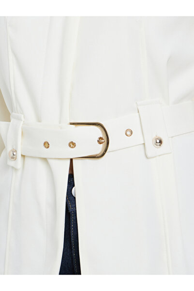 Styli Women Off White Belted Blazer