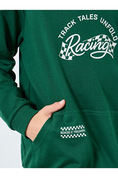 Styli Teens Green Racing Print Hoodie and Joggers Set