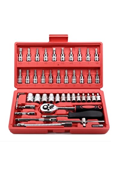 stuffix Set chei tubulare și șurubelnițe 46 piese, multicolor, 1/4 DR