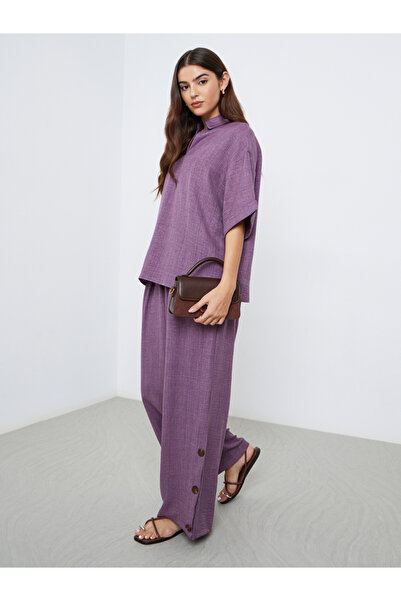 Styli Oversized Top and Wide Leg Pants Modest Set