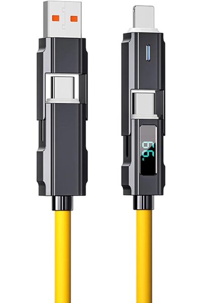 bovinox 4 in1 Led Ekranlı 27W PD - 65W USB Super Turbo Fast Hızlı Şarj Kablos...