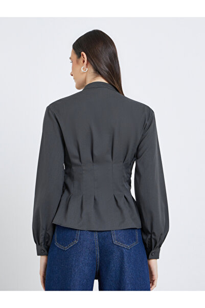 Styli Buttoned Balloon Sleeve Blouses