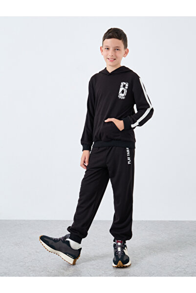 Styli Teen Black Graphic Hoodie and Jogger Set