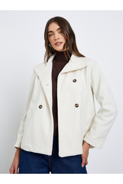 Styli Off White Oversized Wool Look Jacket