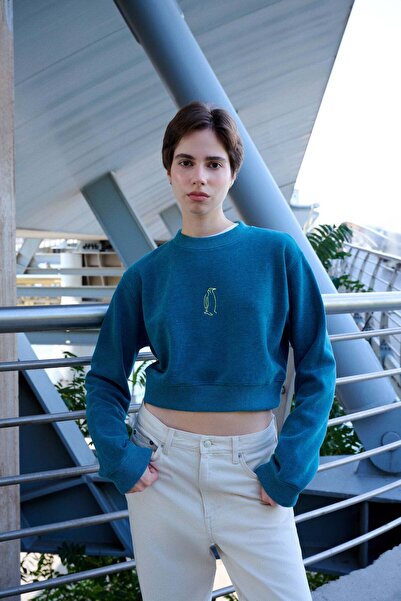 WWF Market Супермека къса блуза İmparator Penguen - Turkuaz