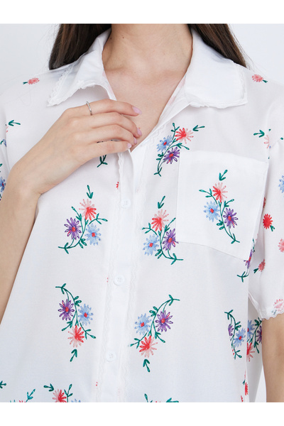 Take Two By Styli Floral Printed Buttoned Short Sleeve Shirt